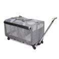 thumbnail image 3 of Maleta portátil con ruedas para mascotas, transportador de gatos, rueda universal desmontable, transpirable, plegable, de gran capacidad, bolsa de viaje para cachorros, 3 of 5