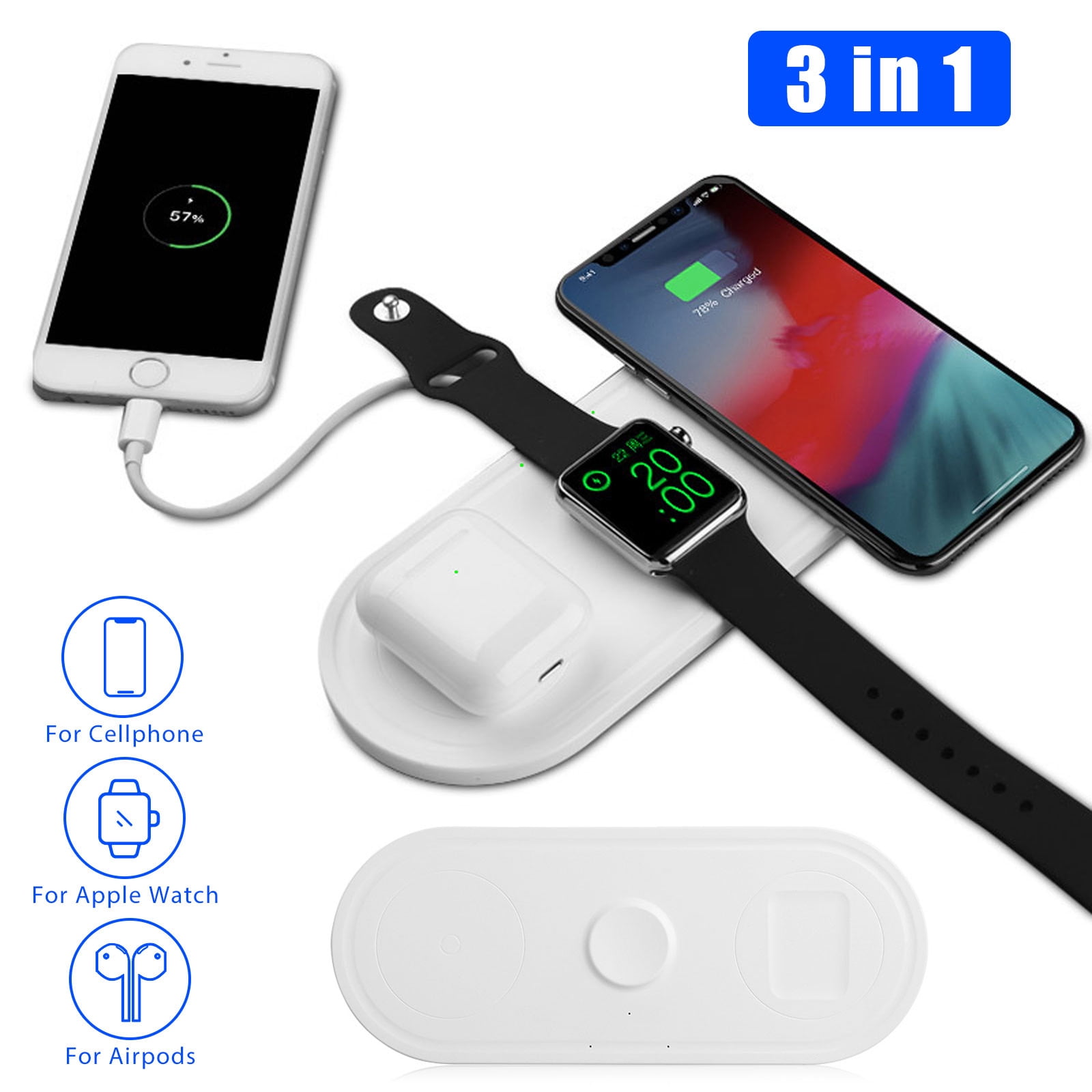 YUNDAP Wireless Charger, Wireless Charging Pad Compatible for iPhone