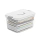 thumbnail image 1 of Caja de almacenamiento con tapa desmontable y asa transparente, de plástico, portátil, para ropa, juguetes, artículos para el hogar, 1 of 8