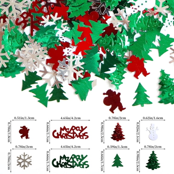 Clearance Christmas Confetti Sequins Set - Foil Table Decor for Holiday Parties and Celebrations