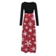 thumbnail image 5 of Vestido de manga larga para mujer Navidad cuello redondo Santa muñeco de nieve estampado cintura alta Boho Maxi vestido Casual fiesta vestido de noche Fridja nbo1753, 5 of 6