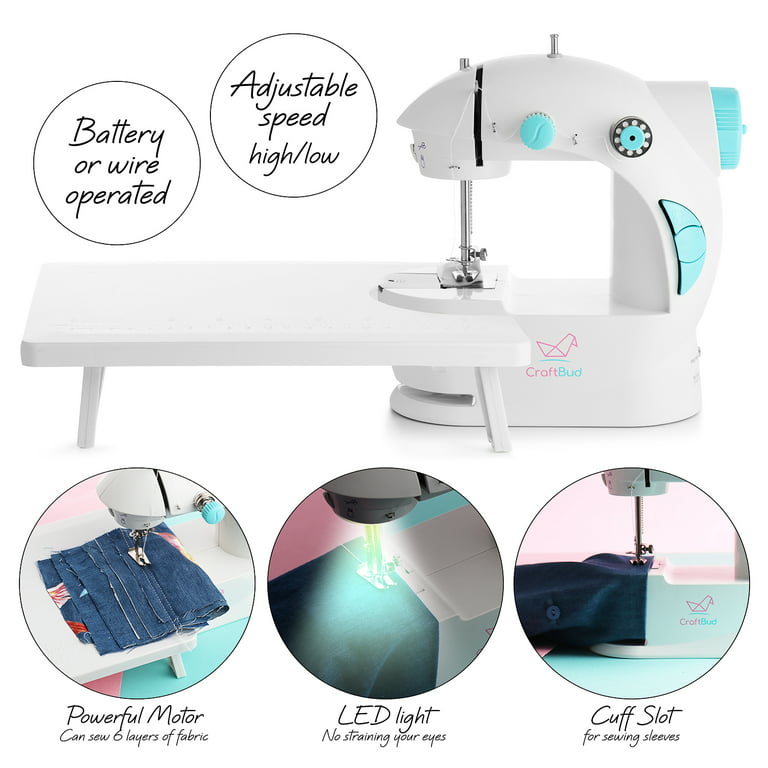 Mini Sewing Machine for Beginners Adult, 122-Piece Portable Sewing Machine,  Adults and Kids Dual Speed Small Sewing Machine, Travel Beginner Sewing