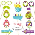 thumbnail image 2 of Easter Photo Booth Props with Stick, Photobooth Kit Bunny Ears Rabbit Chick Eggs Selfie Props Party Supplies Backdrop Decorations, 2 of 4