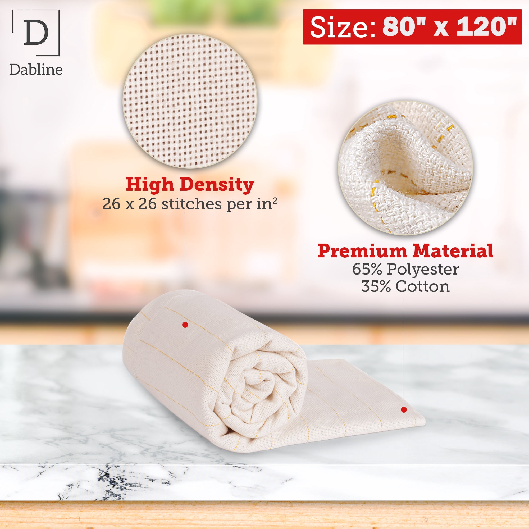 DABLINE 80" x 120" Primary Tufting Cloth for Rug Making and Punch Needle, Premium Monks Cloth for Cut and Loop Pile Tufting Guns, Tufting Fabric with Marked Lines
