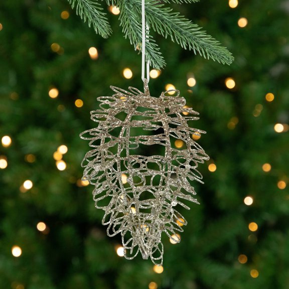 Ganz 4.75" Glittered Twisted Acorn Christmas Ornament - Gold