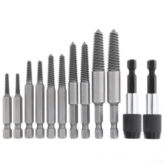 12pcs Hex Screw Extractors Broken Damaged Screw Extractor Broken Bolt Remover