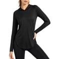 thumbnail image 6 of Cadmus Women's 3 Pack Workout Long Sleeve shirts UPF 50+ Sun Protection Dry Fit Running Shirts with Hoods,Black,White,Grey, 6 of 8