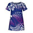 thumbnail image 3 of Blusa informal con estampado de botones y cuello en V de manga corta a la moda para mujer Pompotops  qwe23175, 3 of 4