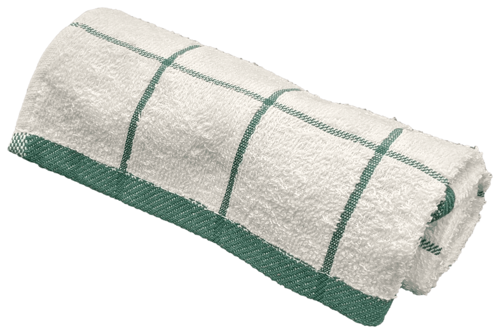 Ambrosia 4 Piece Kitchen Towel Set 100 Cotton White & Hunter Green