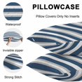 thumbnail image 5 of Navy Blue Grey Stripe Throw Pillow Covers 20x20 Inch Set of 2, Farmhouse Modern Art Striped Waterproof Outdoor Pillow Covers, Decorative Cushion Pillowcases for Couch, Sofa, Bed, Garden, Patio, 5 of 9