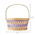 thumbnail image 7 of Round Woven Woodchip Basket, Brown and Purple, 10.25" x 5", Easter by Way To Celebrate, 7 of 7