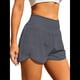 thumbnail image 2 of Pantalones Cortos Deportivos de Cintura Alta para Mujer, con Bolsillos, Elásticos, para Gimnasio. Gris Oscuro L, 2 of 5
