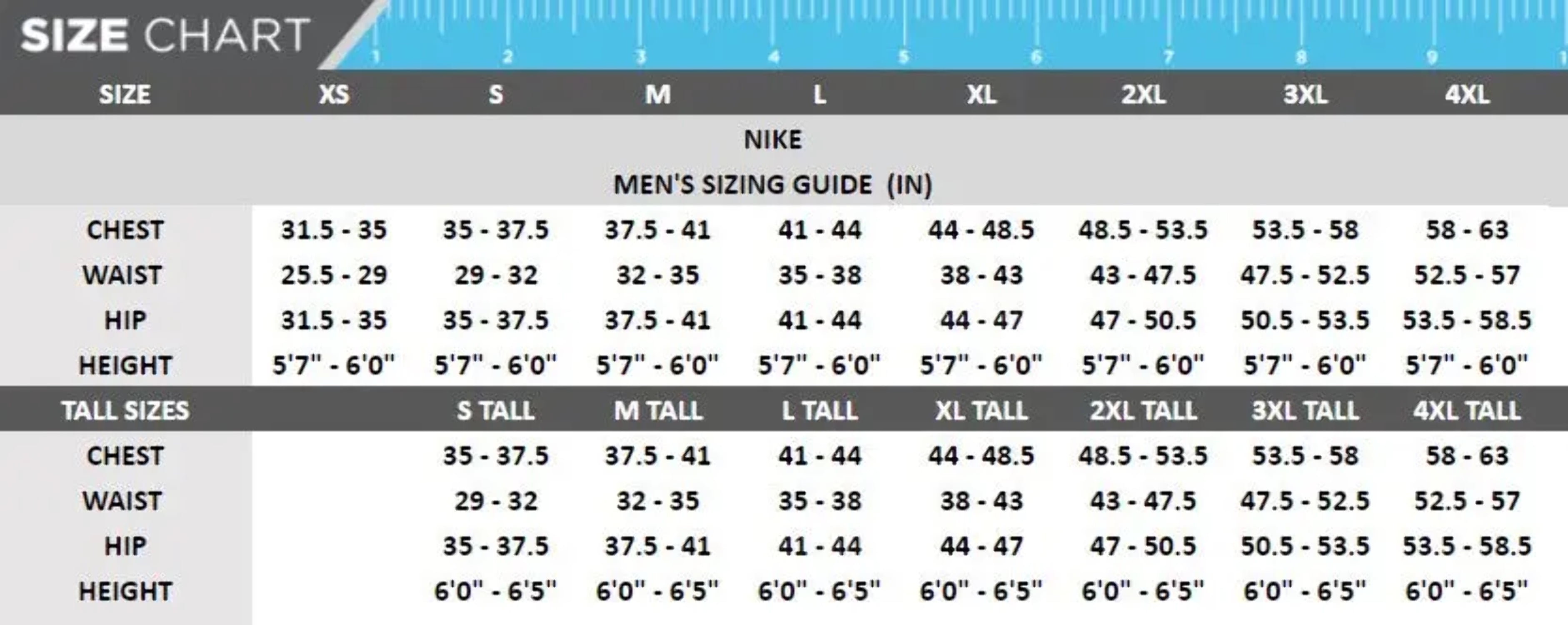 nike revolution 5 size guide