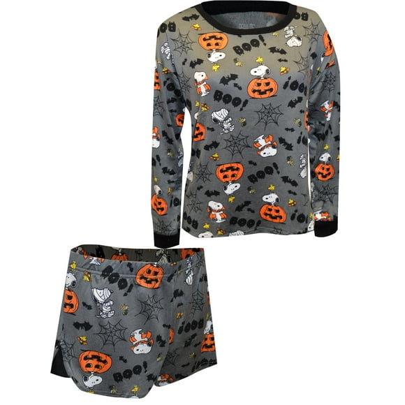Peanuts Womens Peanuts Snoopy and Woodstock Ladies Halloween Shortie Pajama (2X)