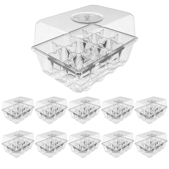 Bandejas para sembrar semillas Gardzen, paquete de 10, kit de 120 celdas, 17 x 11 cm