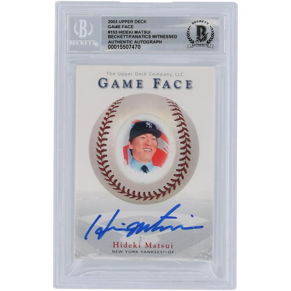 Hideki Matsui New York Yankees Autographed 2003 Upper Deck Game Face #153 Beckett Fanatics Witnessed Authenticated 10 Rookie Card - Fanatics Authentic Certified