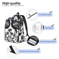 thumbnail image 3 of Disketp Artistic Black White Peacocks print Canvas Backpack Lightweight Travel Daypack Student Rucksack Laptop Backpack-Medium, 3 of 5