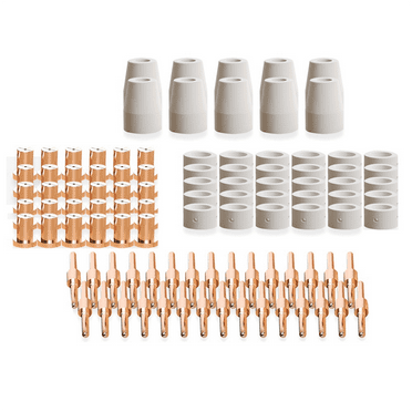 100PCS Plasma Cutting Tip Electrode & Nozzle Kits Consumables Accessories for PT31 CUT40 50 55 Plasma Cutter Tools