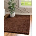 thumbnail image 1 of Unique Loom 3136669 8 x 10 ft. Solid Shag Rectangular Rug, Chocolate Brown, 1 of 5