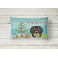 thumbnail image 2 of Carolines Treasures BB1585PW1216 Christmas Tree and Longhair Black and Tan Dachshund Canvas Fabric Decorative Pillow,, 2 of 3