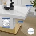 thumbnail image 4 of Dining Table, Rectangular, Wood, Metal Steel, White Gold, Modern Contemporary Urban Design, Kitchen Room Cafe Bistro Restaurant Hospitality, 4 of 10