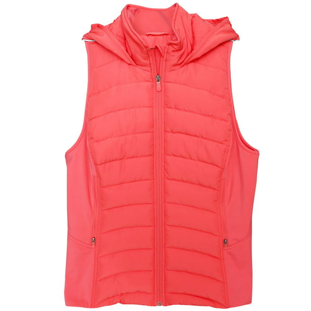 Tangerine Women Active Puffer Full-Zip Hooded Vest - Walmart.com ...