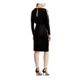 thumbnail image 2 of RALPH LAUREN Womens Black Long Sleeve Knee Length Sheath Evening Dress Size: 12, 2 of 4