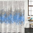 thumbnail image 2 of Blue Grey Abstract Shower Curtain, Waterproof Shower Curtains for Bathroom, Gradient Geometric Graffiti Modern Art Washable Fabric Bathtub Curtain Set Bath Decor with 12 Hooks Extra Long 72"x96", 2 of 8