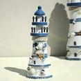 thumbnail image 4 of Dusknt Ocean Style Ornaments Clearance Sale! Mediterranean Style Lighthouse Wooden Crafts Home Desktop Decoration Ocean Style Hexagonal Lighthouse Ornaments, 1*Lighthouse Ornament, 4 of 4