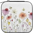 thumbnail image 2 of Coolnut Wildflowers Travel Jewelry Box PU Leather Jewelry Organizer Ideal Gift for Women Girls, Portable Mini Jewelry Travel Case for Stud Earrings Rings Necklaces Bracelets Women Gifts, 2 of 7