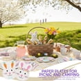 thumbnail image 4 of Easter Bunny Paper Plates Set of 2, 8x10 Inch Disposable Bunny Shaped Plates with Orange Carrot Ears & Pink Floral Lei, 10PC per Pack for Easter Parties Picnics Crafts Spring Decor, 4 of 7