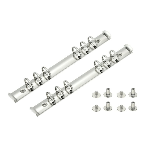 Uxcell A5 6 Hole Ring Binder Mechanisms, 2 Set 0.8" O Ring Replacement Binder Planner Loose Leaf Binding Spines with Switches for Organizers DIY Fill Paper Storage Folder, 20mm Silver