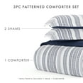 thumbnail image 4 of Noble Linens 3-Piece Navy Farmhouse Dreams ReversiblePrint Comforter Set, King/CalKing, 4 of 8