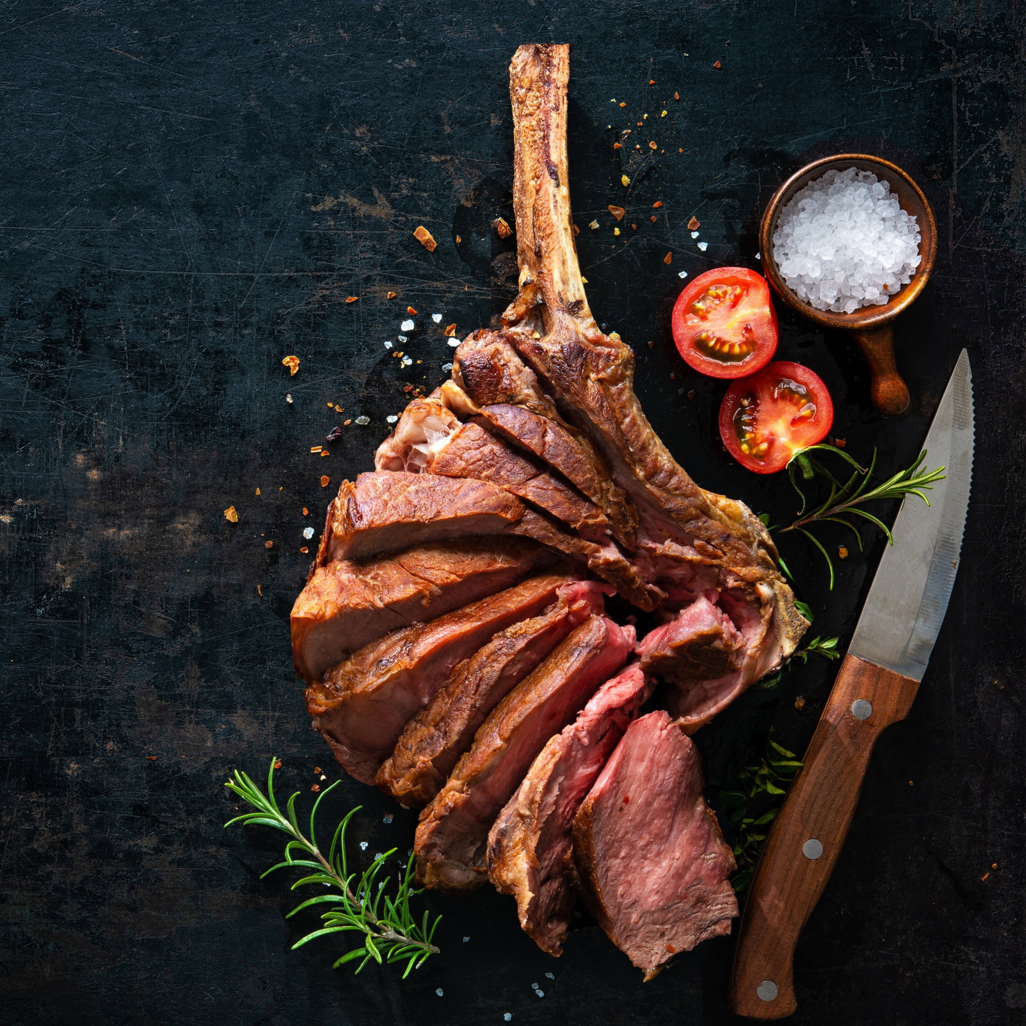 Today Gourmet American Upper 2/3 Choice Tomahawk Ribeye Steaks - (2) 30-32oz. Ribeye Steaks