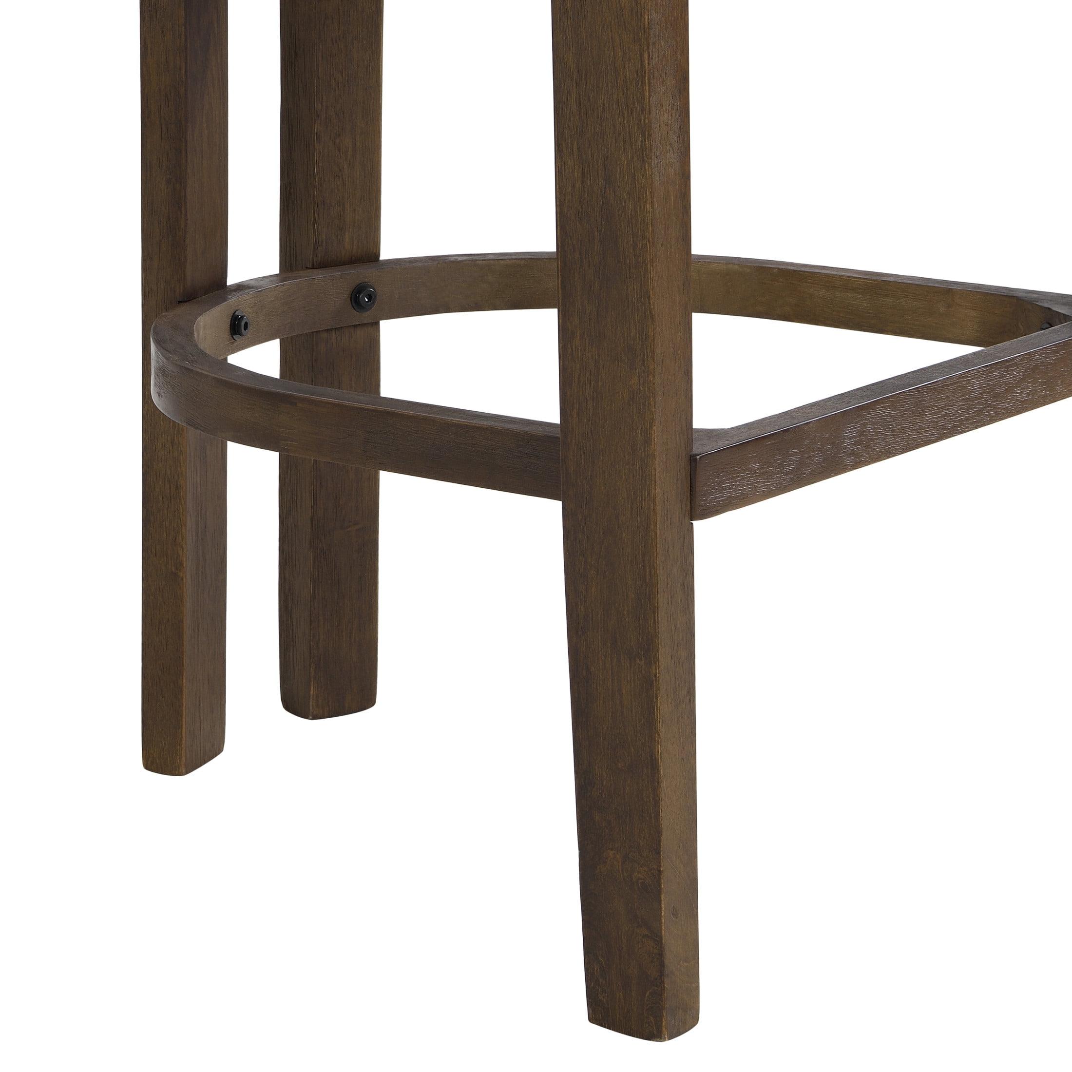 Christopher Knight Home Minimalist Upholstered Bar Stools with Curved Backrest, Solid Wood Frame, Walnut, Set of 2