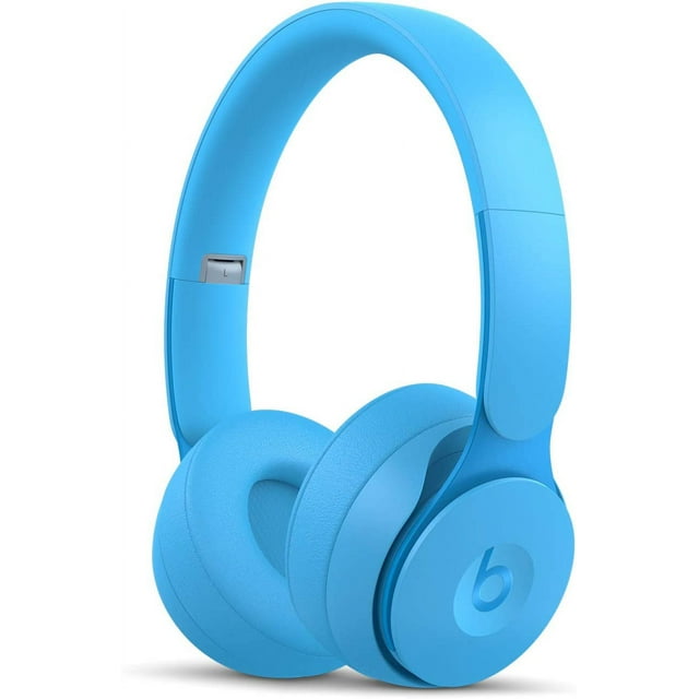 Restored Beats Solo Pro Wireless Noise Cancelling On-Ear Headphones - H1 Chip, Class 1 Bluetooth, Transparency, 22 Hours of Listening Time, Built-In Microphone - (Light Blue)