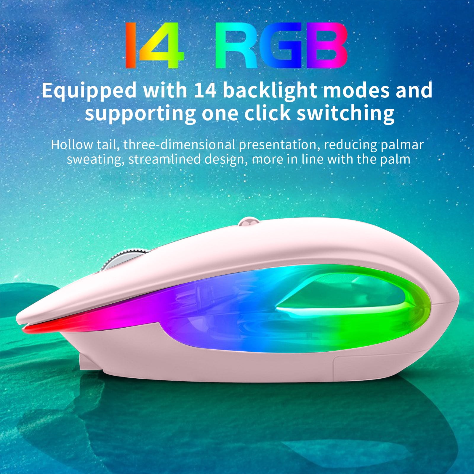 Iumwxz Wireless Bluetooth Mouse Unique Design Type-C Fast Charging Long Battery Life Colourful Led Light Adjustable Dpi Adaptable to A Wide Range of Devices home decor christmas clearance indoor