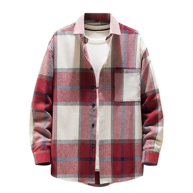 Elneeya Casual Men s Plaid Shirt Long Sleeve Single breasted Shirt for Men Comfoy Button Down Plaid Shirt Loose Tops Ropa De Hombre