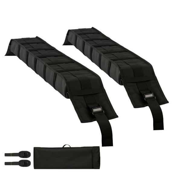 KFFKFF Cushioned Roof Rack Pads,33-Inch Universal Vehicle Roof Rack Cushion,Supports 176LBS Weight Luggage Kayak Holder with 2 Securing Straps and Handy Carry Bag for SUP Canoe Snowboard Paddle Board