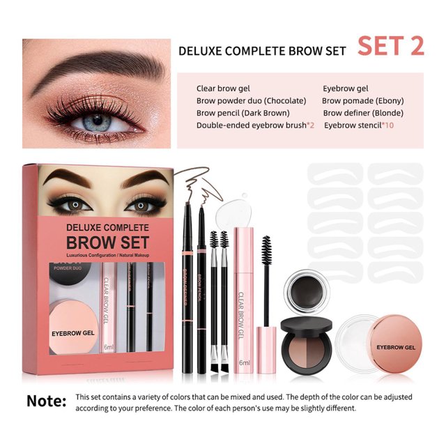 Complete Eyebrow Kit All In One Solution Versatile Shade Range Eyebrow Set Long - Lasting Complete Eyebrow Kit