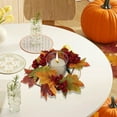 thumbnail image 2 of yulier Fall Candle Rings Wreaths, Artificial Maple Leaf Pumpkin Berry Sunflower Candle Holder Rings Mini Wreaths for Pillar Candles, Thanksgiving Halloween Party Table Centerpiece, 2 of 6