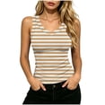 thumbnail image 2 of LEKWK Tank Tops for Women Trendy V Neck Slim Fit Ribbed Striped Y2K Shirts Lightweight Sleeveless Ruched Comfy Crop Tops Summer Fashion Going Out Outfits, 2 of 7