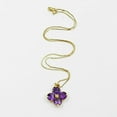 thumbnail image 2 of 2.00Ct Round Cut Lab Created Purple Amethyst Flower Halo Women's Classic Pendant 14K Yellow Gold Plated SILVER 18", 2 of 4
