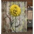 thumbnail image 2 of Farmhouse Flower Floral Shower Curtain, Rustic Yellow Dahlia Shower Curtain Set, Country Yellow Wild Garden Plant Fabric Shower Curtain with Hooks, Surreal Bathroom Curtain, 72x72inch, 2 of 6