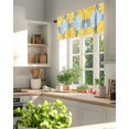 thumbnail image 6 of Blue Yellow Flowers Window Valance Curtain Plant Leaf Rod Pocket Short Curtain for Living Room, Bedroom & Kitchen Window Decor 60x18in, 6 of 8