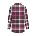 thumbnail image 5 of Jewelreauty Womens Button Up Blouses Long Sleeve Lapel Neck Striped Plaid Shirts Casual Work Tops with Pocket (L, Hot Pink), 5 of 8