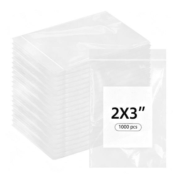 CCOCC 1000 Pcs Small Plastic Bags, 2X3"Mini Zip Baggies Resealable Little Poly Bag for Jewelry Pills Diamond Mini Zip Baggies Resealable Jewelry Bags Clear Plastic