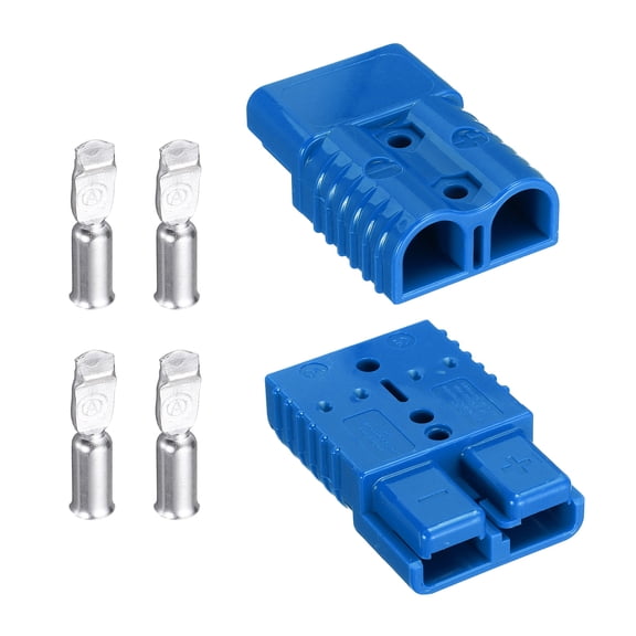 2Set Battery Power Connector,175A 1/0AWG,2AWG,4AWG Wire Harness Plug Kit,Blue