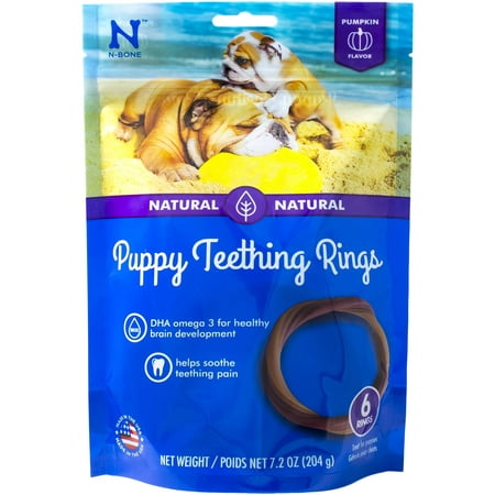 Puppy Teething Ring Pumpkin Flavor, 6-Pack