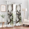 thumbnail image 6 of Koala Leaves Grey Blackout Curtain Panels Drapes Privacy Assured with Light Filtering Curtains for Living room Bedroom Bathroom Window, 6 of 6